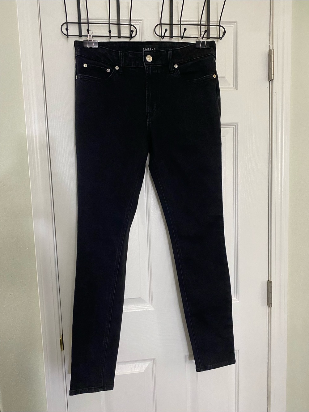 Mens PacSun Black Skinny Jeans Size 32x32
